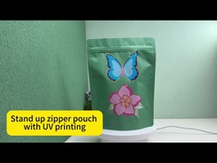 लक्जरी डिजाइन चमकदार स्पॉट यूवी मुद्रित कस्टम फिर से बंद करने योग्य थैलों के साथ ज़िपर के साथ कॉस्मेटिक पैकेजिंग के लिए