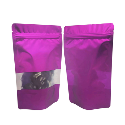 खरीदें थर्मल सील फिर से बंद करने योग्य ठोस बैंगनी रंग धातु Mylar खड़े हो जाओ Ziplock बैग खाद्य भंडारण के लिए स्पष्ट सामने खिड़की के साथ online manufacture