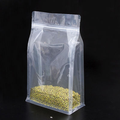 भारी ड्यूटी पारदर्शी स्पष्ट फ्लैट नीचे खड़े बैग बैग के साथ पुनः बंद करने योग्य Ziplock के लिए खाद्य स्नैक्स अखरोट पैकेजिंग
